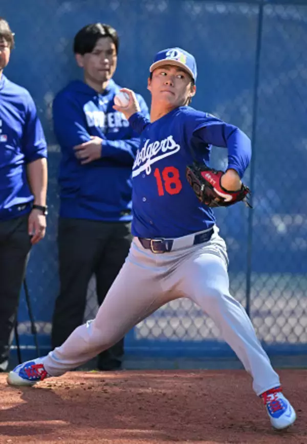 ブルペンの山本　大リーグ