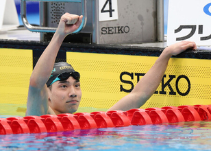 村佐、貫禄のＶ３＝競泳日本選手権