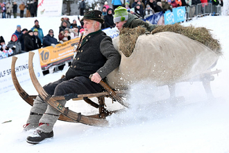 木製そりで１位目指す