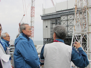 筒井経団連会長「廃炉、着実に進む」＝東電福島第１原発を視察
