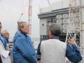 筒井経団連会長「廃炉、着実に進む」＝東電福島第１原発を視察