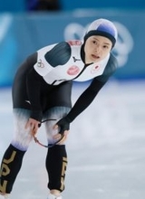 滑走を終えた山田　五輪