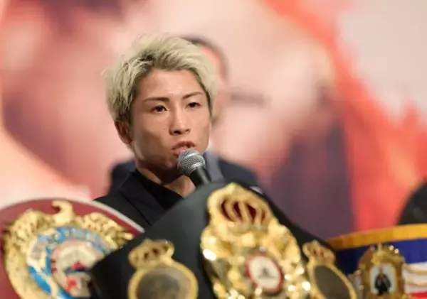 記者会見する井上尚　ボクシング