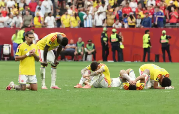 敗れたコロンビア　Ｗ杯サッカー