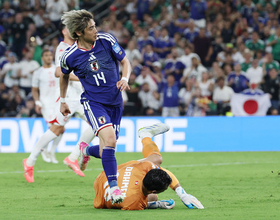 ゴールを決めた伊東　Ｗ杯サッカー