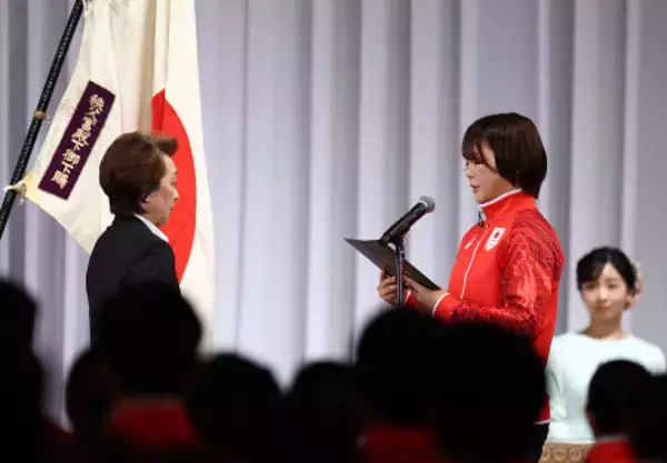 日本選手団が結団式
