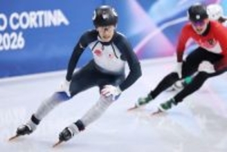 滑走を終えた渡辺啓太　五輪