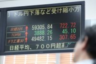 東京株、最高値を更新＝米株高で一時５万９０００円台