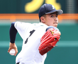 岡山学芸館先発の田路　高校野球