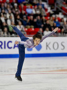 友野が男子ＳＰ首位＝三浦、木原組２位発進―スケートアメリカ