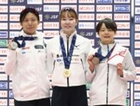 優勝した吉田　全日本スピードスケート