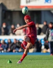 流通経大柏の大門、持てばトライの予感＝流通経大柏に頼れるＳＯ―高校ラグビー