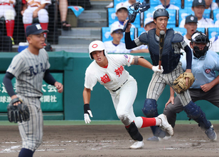 川原の勝ち越し打　高校野球