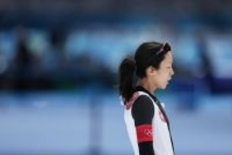 滑走を終えた高木　五輪