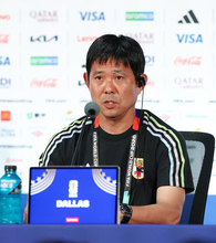 会見する森保監督　Ｗ杯サッカー