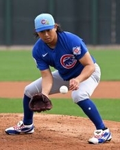 守備練習する今永　大リーグ