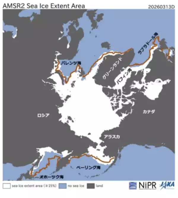 冬の北極海の氷、過去最小更新＝７９年以降で、昨年に続き―ＪＡＸＡなど