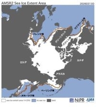 冬の北極海の氷、過去最小更新＝７９年以降で、昨年に続き―ＪＡＸＡなど