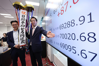 東京株、初の７万円台