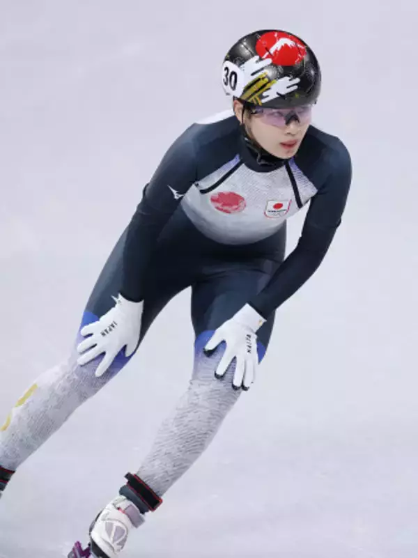 滑走を終えた中島　五輪