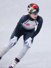 滑走を終えた中島　五輪