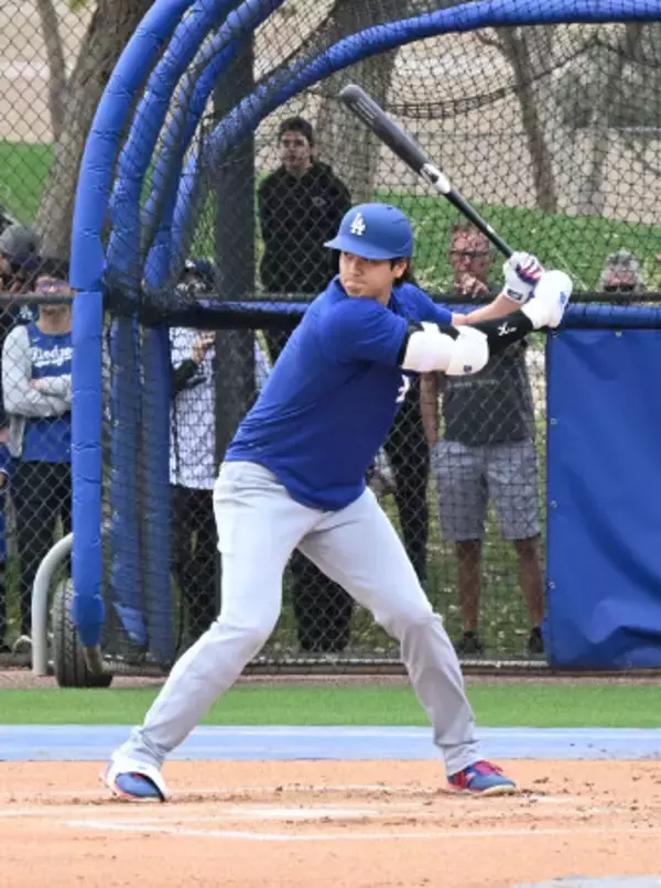 打席に立つ大谷　大リーグ