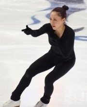 調整する樋口　スケートアメリカ