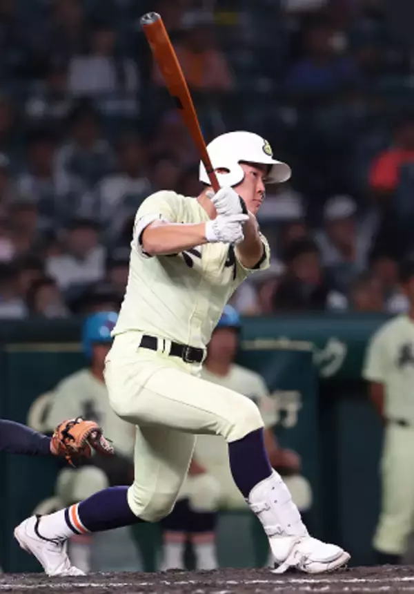 松原の適時二塁打　高校野球