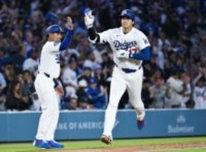 本塁打を放った大谷　大リーグ
