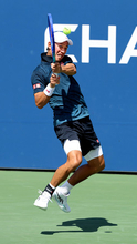 錦織のバックハンド　全米テニス