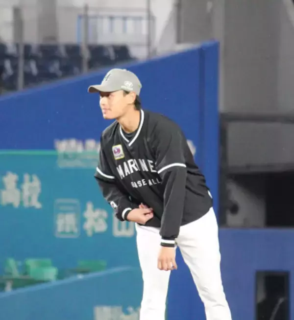 マウンドに立つロッテの毛利　プロ野球