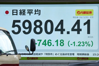 東京株、３週ぶり６万円割れ＝金利上昇でリスク回避