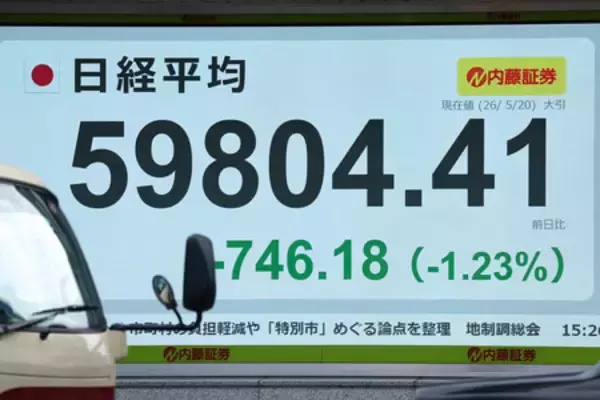 東京株、３週ぶり６万円割れ＝金利上昇でリスク回避