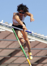 跳躍する諸田　陸上日本選手権