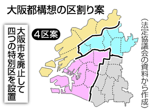 大阪市「４区」に再編案決定＝財政安定性を重視―都構想