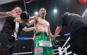 試合を終えた井上拓　ボクシング