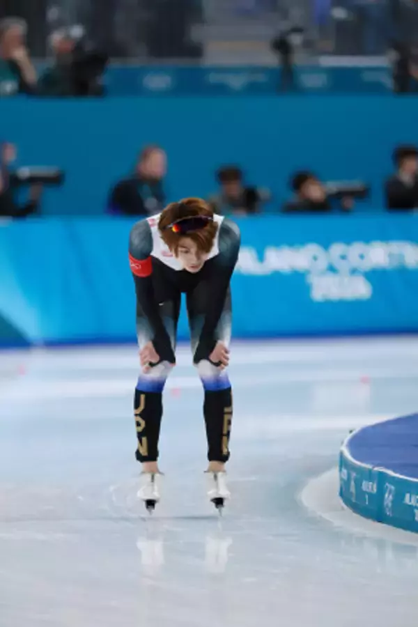 滑走を終えた山田　五輪