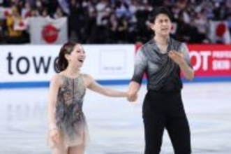 フリーの演技を終えた三浦、木原組