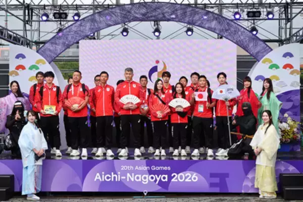 日本選手団、歓迎式典に参加＝アジア大会