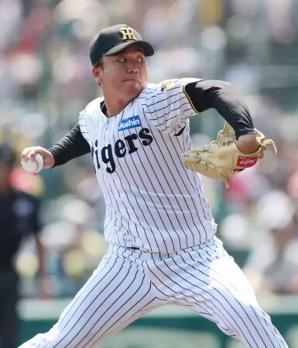 阪神の村上、悔しさ残る九回＝完封逃すも久々白星―プロ野球