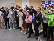 立民党大会、統一選は独自候補