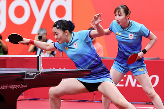 決勝戦の張本美、早田組　アジア大会