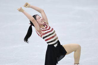 ショートプログラムを終えた中井　五輪