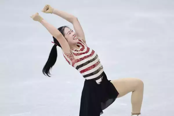 ショートプログラムを終えた中井　五輪