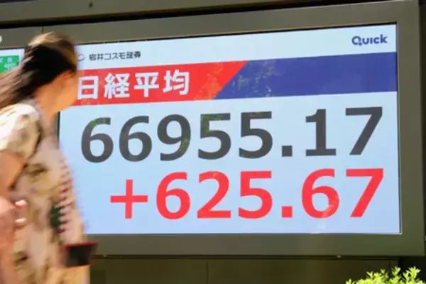 東京株、初の６万７０００円超え＝一時８００円超上昇、中東交渉期待
