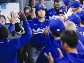 ドジャースの大谷、豪快に＝米大リーグ