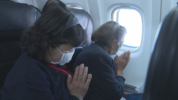 元島民ら、北方領土を上空慰霊＝６年ぶり、３４人が参加―北海道