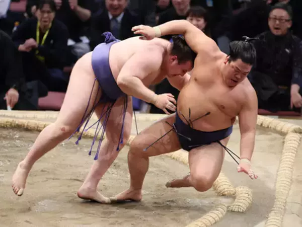 安青錦、勝ち越して涼しい顔＝大相撲九州場所