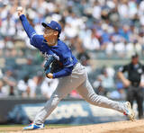 「力投する山本　大リーグ」の画像1