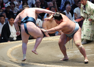 押し出される安青錦